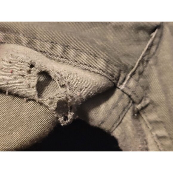 Vintage Green Utility Trouser US Navy Uniform Pants 32x33 Name Tape Worn Spots - Picture 5 of 8